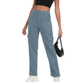 Freeoak plus-sized Y2K cargo pants full view showing relaxed fit and streetwear versatility.