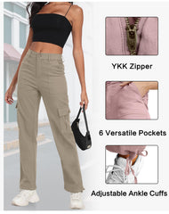 Freeoak Plus-Sized Y2K cargo pants styling look demonstrates year-round wearability with casual outfits.