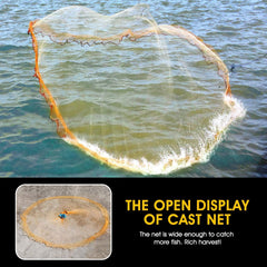 FREGITO cast net suitable for saltwater and freshwater fishing in real-world use