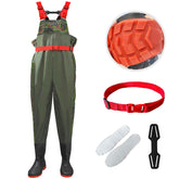 FREGITO Chest Waders with Boots green upper view