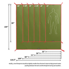 Frelaxy tent footprint waterproof 190T PU3000mm keeps gear dry during wet camping.