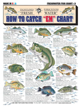 Front cover of How to Catch'em Freshwater Fish Identification #3 waterproof quick reference guide