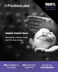 Close-up of Friction Labs Magic Chalk Ball texture for dry hands.