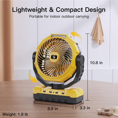 FRIZCOL 3-in-1 camping fan LED light for nighttime comfort.