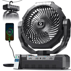 FRIZCOL 3-in-1 camping fan battery shows long-lasting power for outdoor use