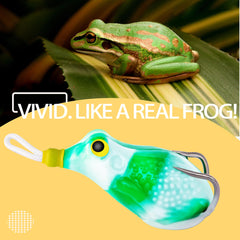 Close-up of waterproof buoyant frog lure body