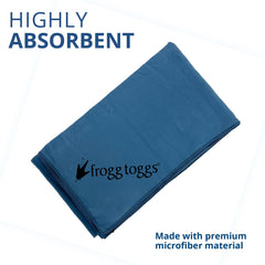 Frogg Toggs Beach-Camp microfiber towel drying quickly after a dip.