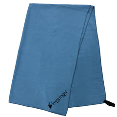 Frogg Toggs Beach-Camp microfiber towel folded for travel and quick drying.