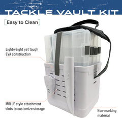 FROGG TOGGS EVA Tackle Vault Tote in use on a boat, ready for trays