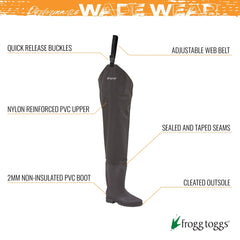 Rana II wader features adjustable web belt with quick release buckles