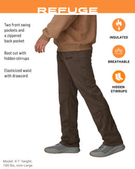 FROGG TOGGS Refuge wader pant back view with straps for secure all-day wear.