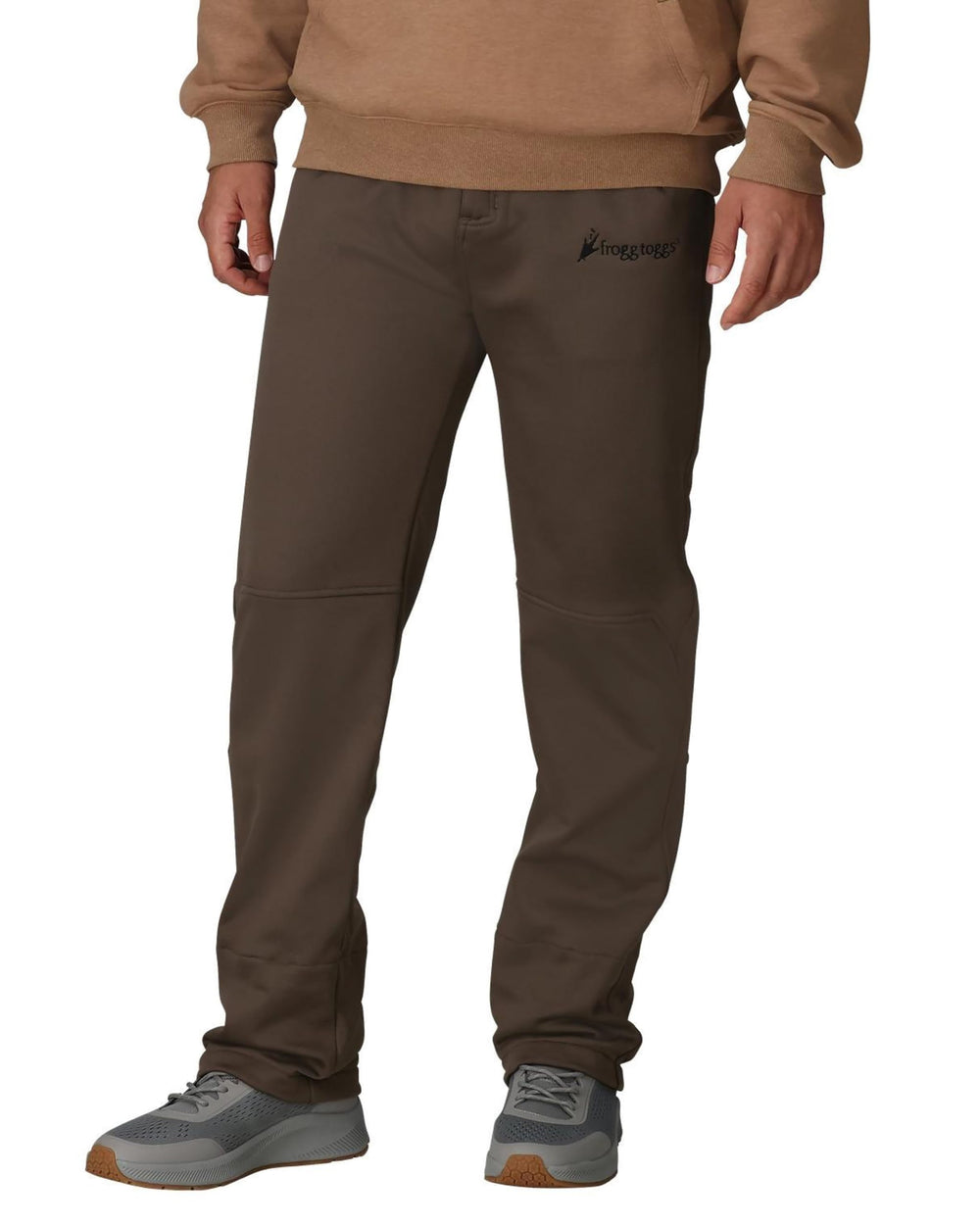 FROGG TOGGS Refuge wader pant front view brown for warm, lightweight fishing comfort.