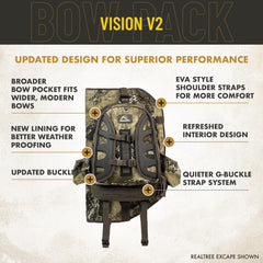 Frogg Toggs V2 Vision Bow Pack main compartment open with gear ready