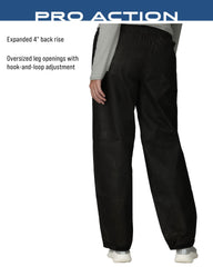 Frogg Toggs Pro Action Pant back rise detail for jacket layering.