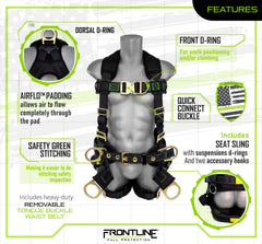 Frontline Patriot anti-tangle straps keep the harness neat and comfortable all day.