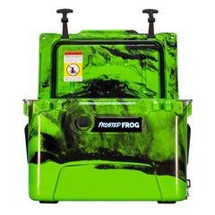 Frosted Frog ice chest showcases heavy-duty insulation for longer cold retention.