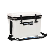 Frosted Frog Hyper-Light 14QT cooler front view, lightweight design for easy beach days
