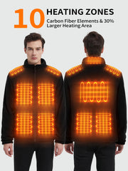FrostVoyage heated fleece jacket back heat panel adds full-body warmth on chilly trails.