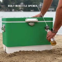 Built-in bottle opener for quick beverages.