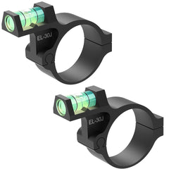 FSI 30mm bubble level on scope tube for quick alignment.
