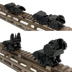 FSI polymer flip-up rear sight on Picatinny rail for fast target reacquisition