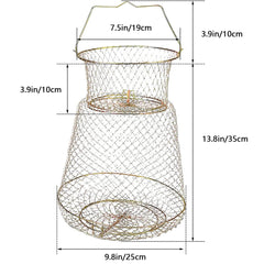 Close-up of the galvanized steel wire fish basket