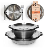 Full Windsor MAGWARE stackable bowls save space on camping meals.