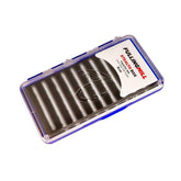 Fulling Mill Stealth Box Blue front view with frosted lid for easy fly selection