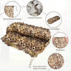 FullLit camo netting displays 3D leaf pattern for natural blending.
