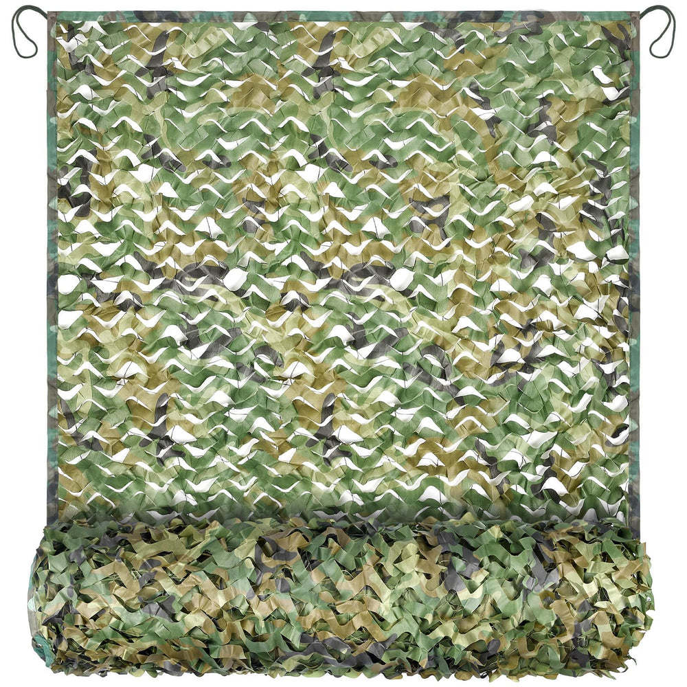 FullLit camo netting corner loops enable fast hanging for hunting blinds.