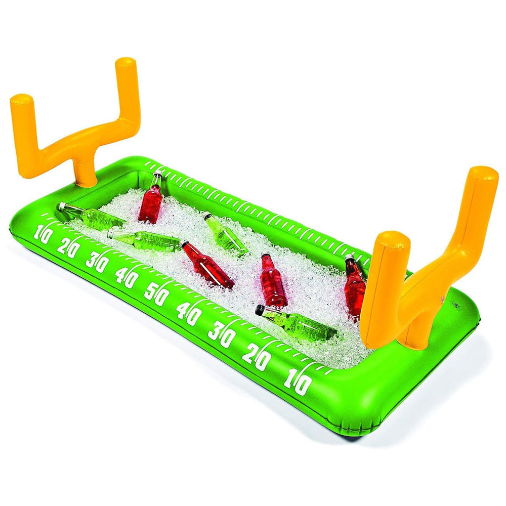 Fun Express inflatable cooler with football field design for stylish party setup and easy drink access