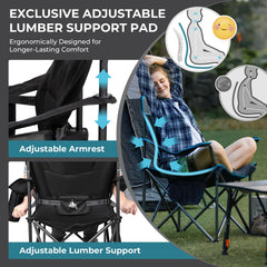 Fundango adjustable armrests offer personalized comfort for different users.