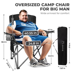 Fundango heavy-duty folding frame supports stable outdoor seating.