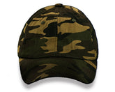 Fundraising For A Cause green camouflage cap front view, versatile outdoor hat for men and women.