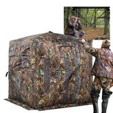 FUNHORUN hunting blind shows 270-degree see-through panels for wide field of view during hunt