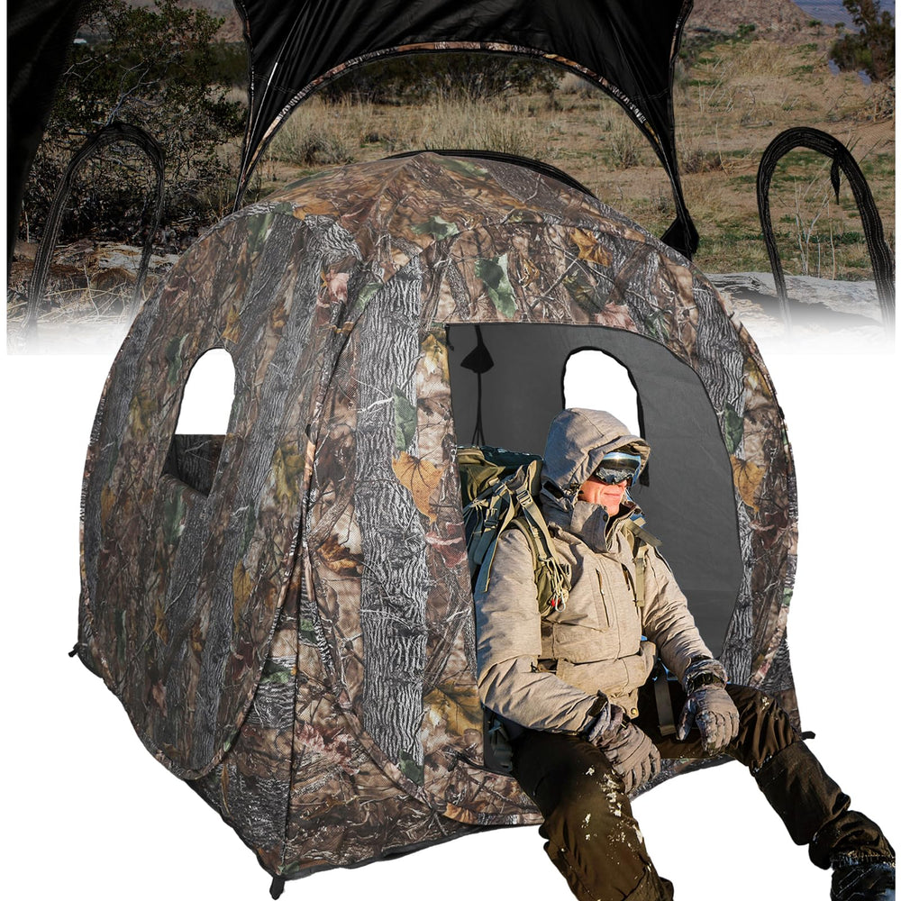 FUNHORUN hunting blind 360-degree panels offer a wide, unobstructed view for hunting.