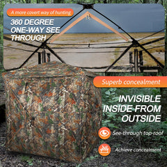 FUNHORUN hunting blind durable roof cover provides all-weather protection and comfort.