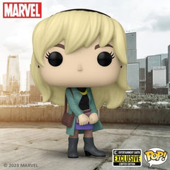 Funko Pop Spider-Man Gwen Stacy figure Entertainment Earth exclusive packaging.