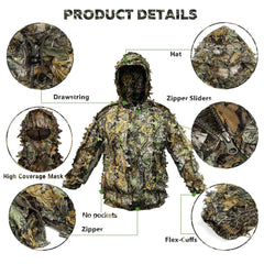 Funkoiteer ghillie suit gloves and leafy mask set complete head-to-hand disguise.