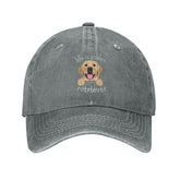 Funny Golden Retriever cap gray front view