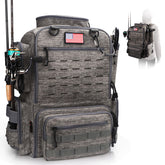 FunVZU fishing backpack front view shows roomy storage and easy access.