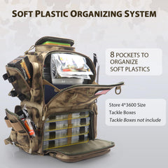 FunVZU Fishing Backpack MOLLE straps offer expandable organization for accessories and gear.
