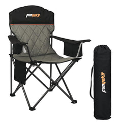 Funyakit camping chair folded for compact storage, ideal for travel.