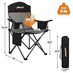 Funyakit camping chair insulated drink holder keeps beverages cold during outings.