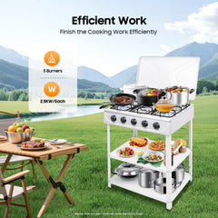 FUODIHEE side tables provide extra prep space for ingredients and utensils outdoors.