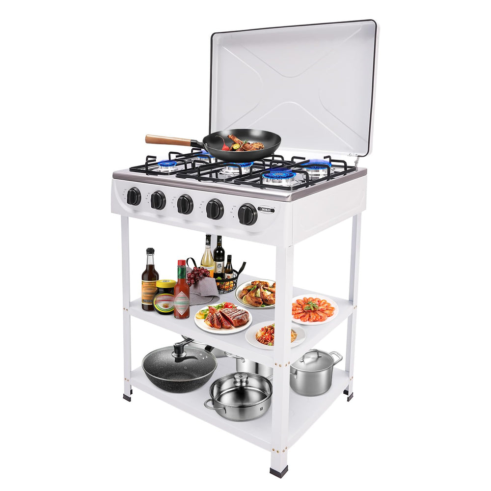 FUODIHEE 5-burner stove top for efficient outdoor cooking and fast meals.
