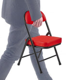 fusehome mini padded folding chair setup demonstrates instant portability for outdoor events