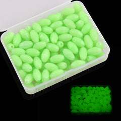 FUSIGO Glow Beads 100pc green oval beads close-up