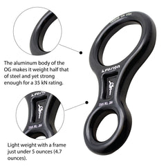 Fusion Climb aluminum 7075 descender emphasizes rugged construction for reliability