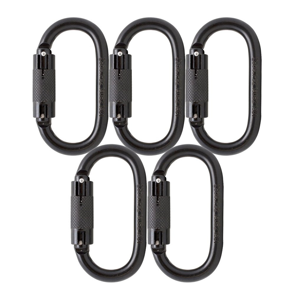 Fusion Climb auto-locking carabiner 27kN closeup, rugged steel build for safety